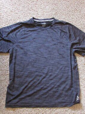 NWOT Reebok 3X Gray Black Poly Performance Crew Neck Short Sleeve Shirt